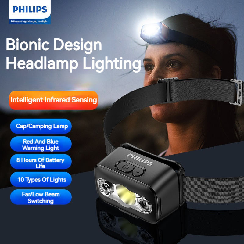 Camping Cooking Fish - Latarka czołowa LED Philips z czujnikiem,