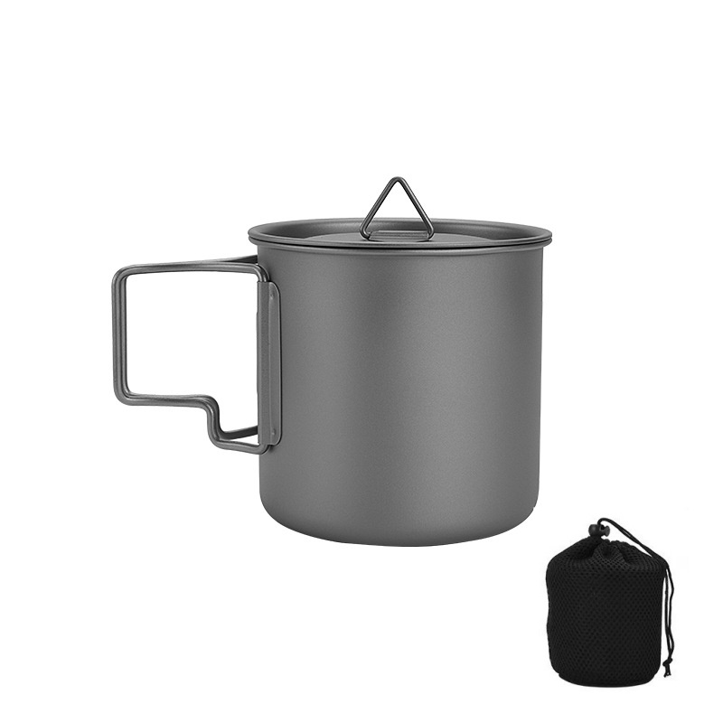 Camping Cooking Hardware - Tytanowy kubek kempingowy ze składanym uchwytem,