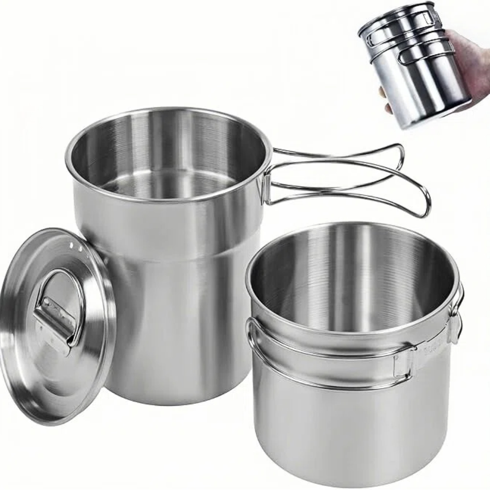 Camping Cooking Kits - Składane kubki kempingowe, naczynia kempingowe, garnek