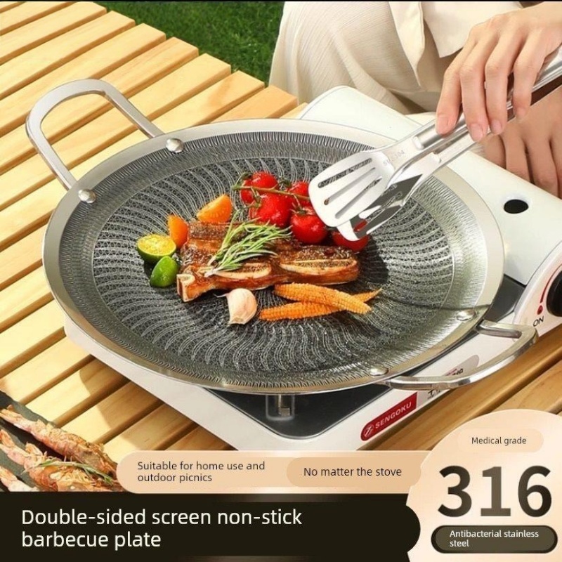 Camping Cooking Meat - Wielofunkcyjna patelnia grillowa ze stali nierdzewnej