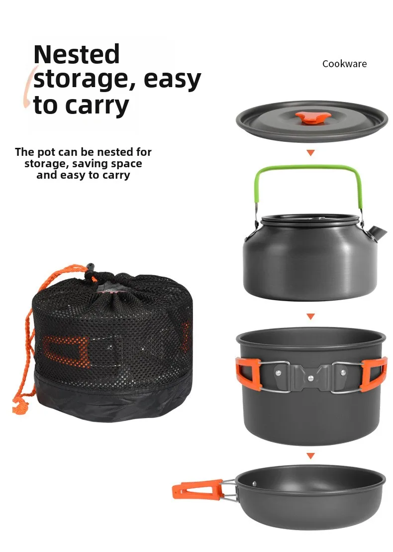Nesting Camping Cooking Set - Zestaw do gotowania na zewnątrz DS-308