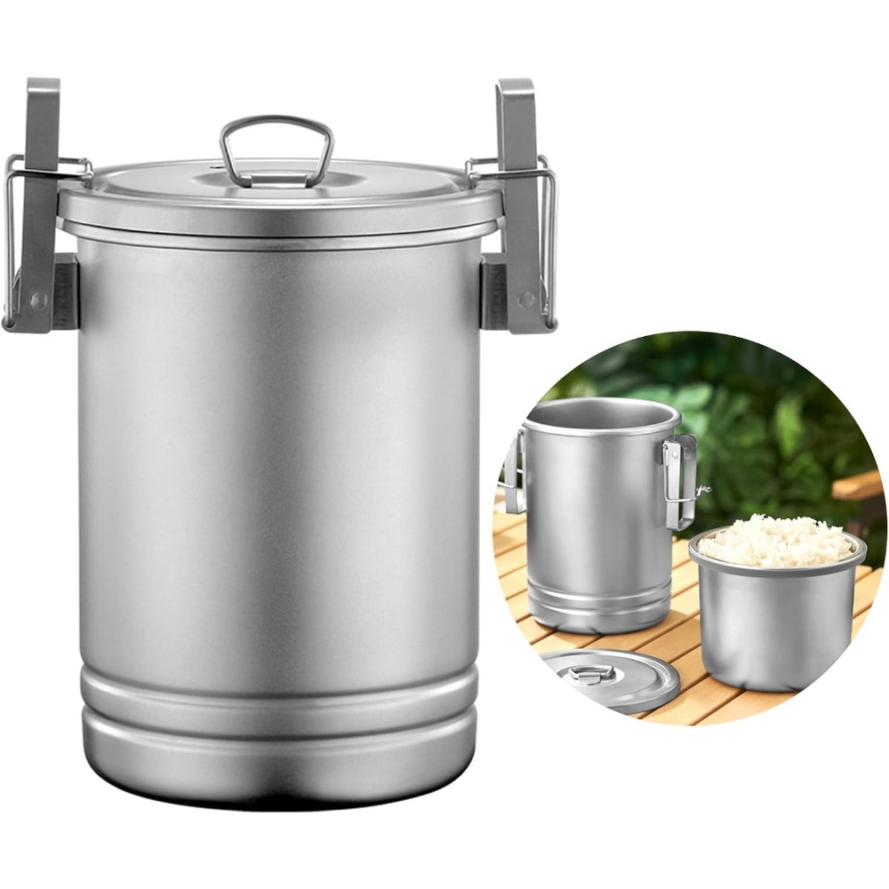 Nesting Camping Cooking Set - Zestaw garnków kempingowych z pokrywkami, ze