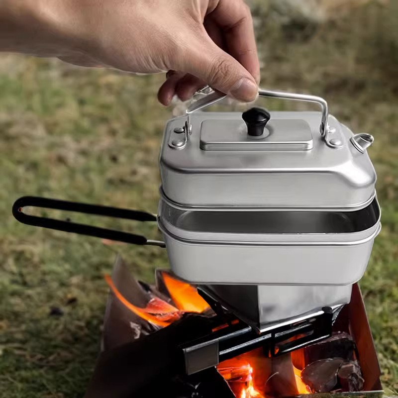 Camping Cooking And Cutlery Set - Ultralekki przenośny piknikowy czajnik turystyczny do