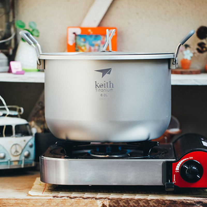Camping Cooking Hardware - Zestaw do gotowania Keith-Camping, tytanowy garnek