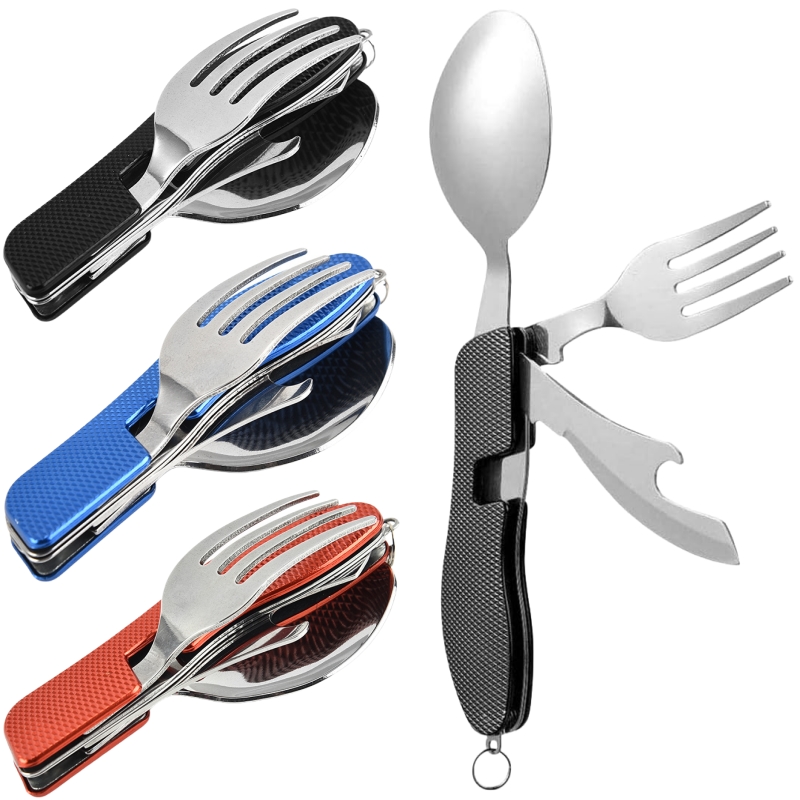 Camping Cooking And Cutlery Set - Zestaw składanych przyborów kempingowych 4 w