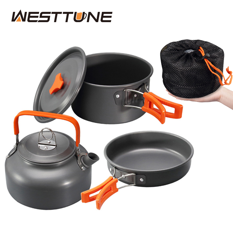 Camping Cooking Kits - WESTTUNE Zestaw naczyń kempingowych Aluminiowy przenośny