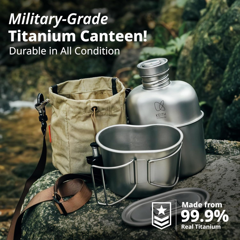 Camping Cooking Kits - Keith Tytanowa butelka Outdoor Camping Piesze