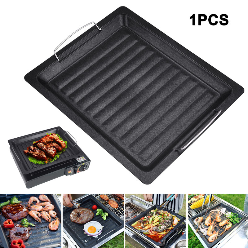 Camping Cooking Meat - Gruba kwadratowa patelnia grillowa na zewnątrz
