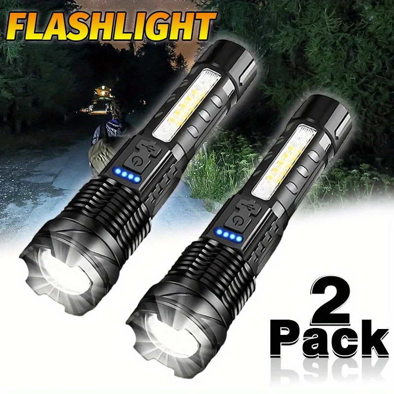 Camping Cooking Fish - Mocna latarka LED XHP50, wodoodporna, z