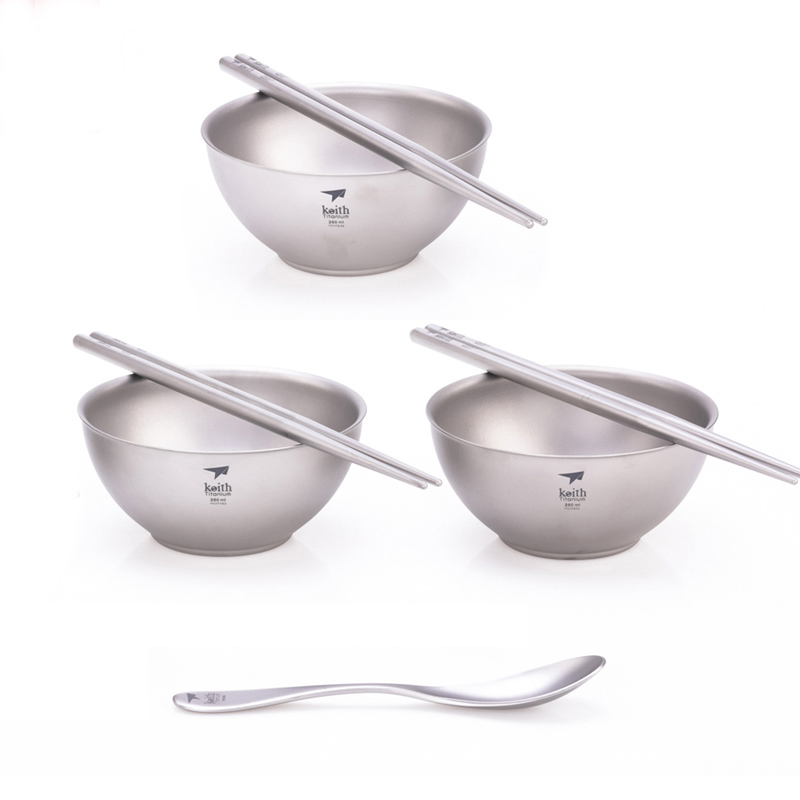 Camping Cooking Kit Box - Zestaw do gotowania Keith, tytanowa misa,