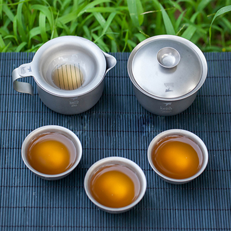 Camping Cooking Kettle - Keith tytanowy zestaw do herbaty Kung
