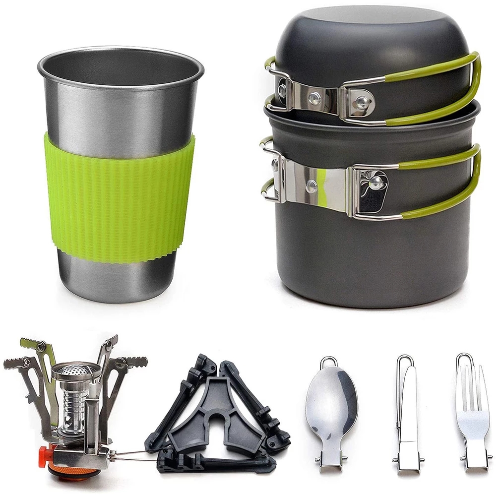 Camping Cooking Hardware - Zestaw naczyń kempingowych z kuchenką Zestaw