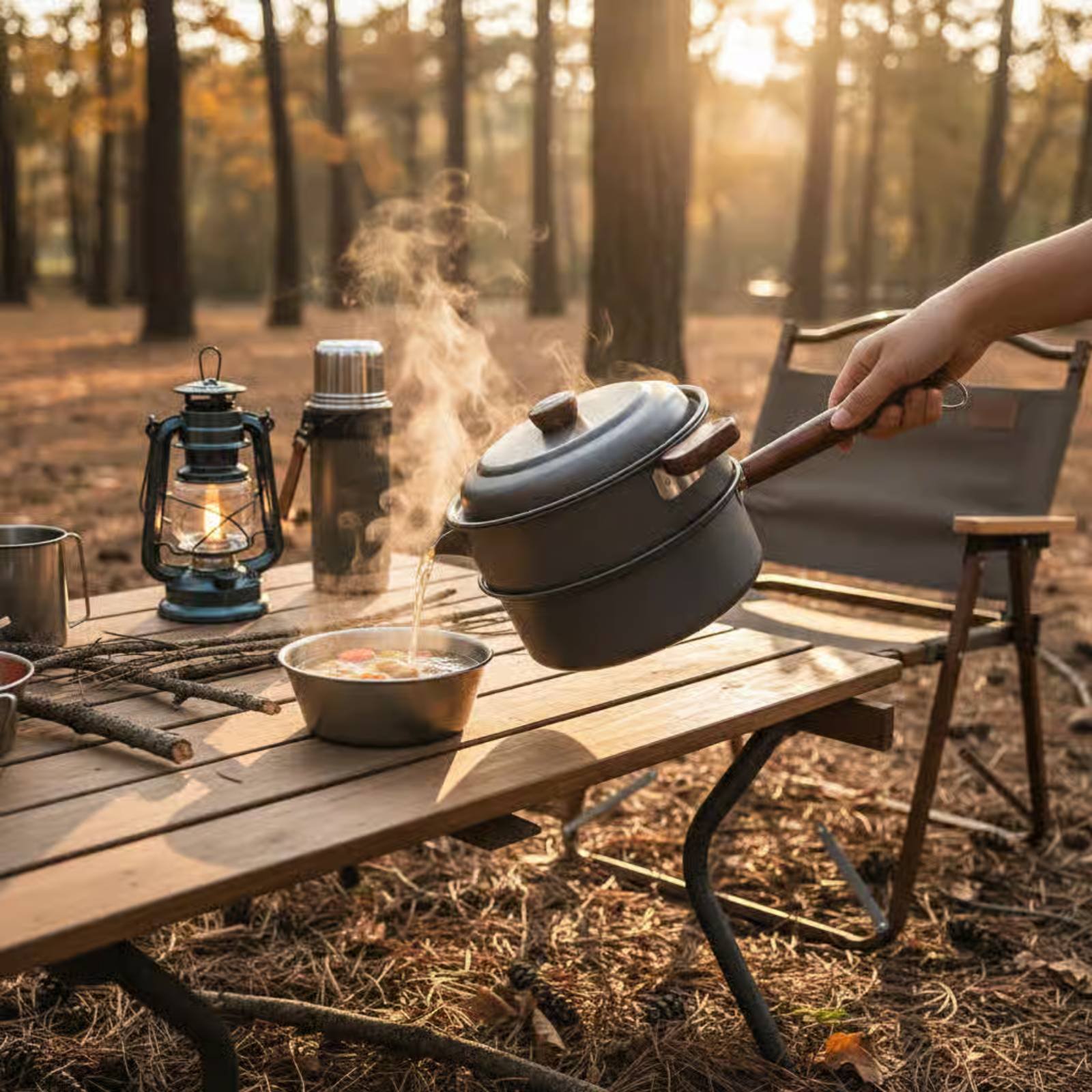 Nesting Camping Cooking Set - 3 L 3L Lekki garnek do