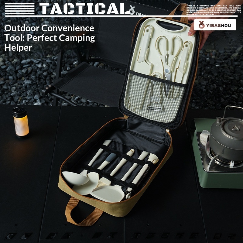 Przenośny 9-częściowy zestaw n – Camping Cooking And Cutlery Set recenzja i cena