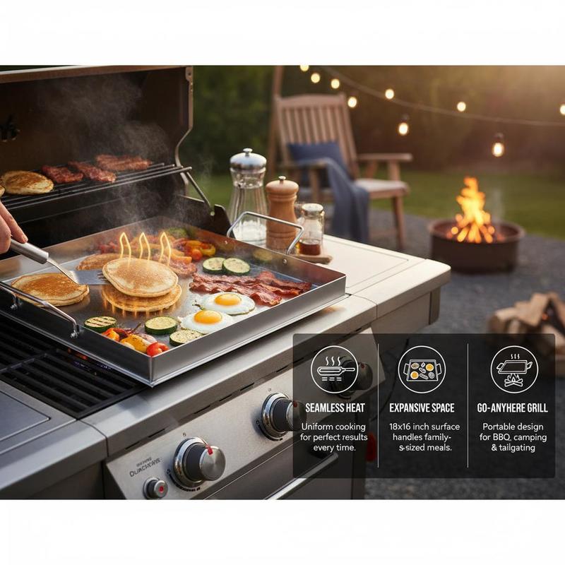 Uniwersalna płaska płyta grill – Camping Cooking Meat recenzja i cena