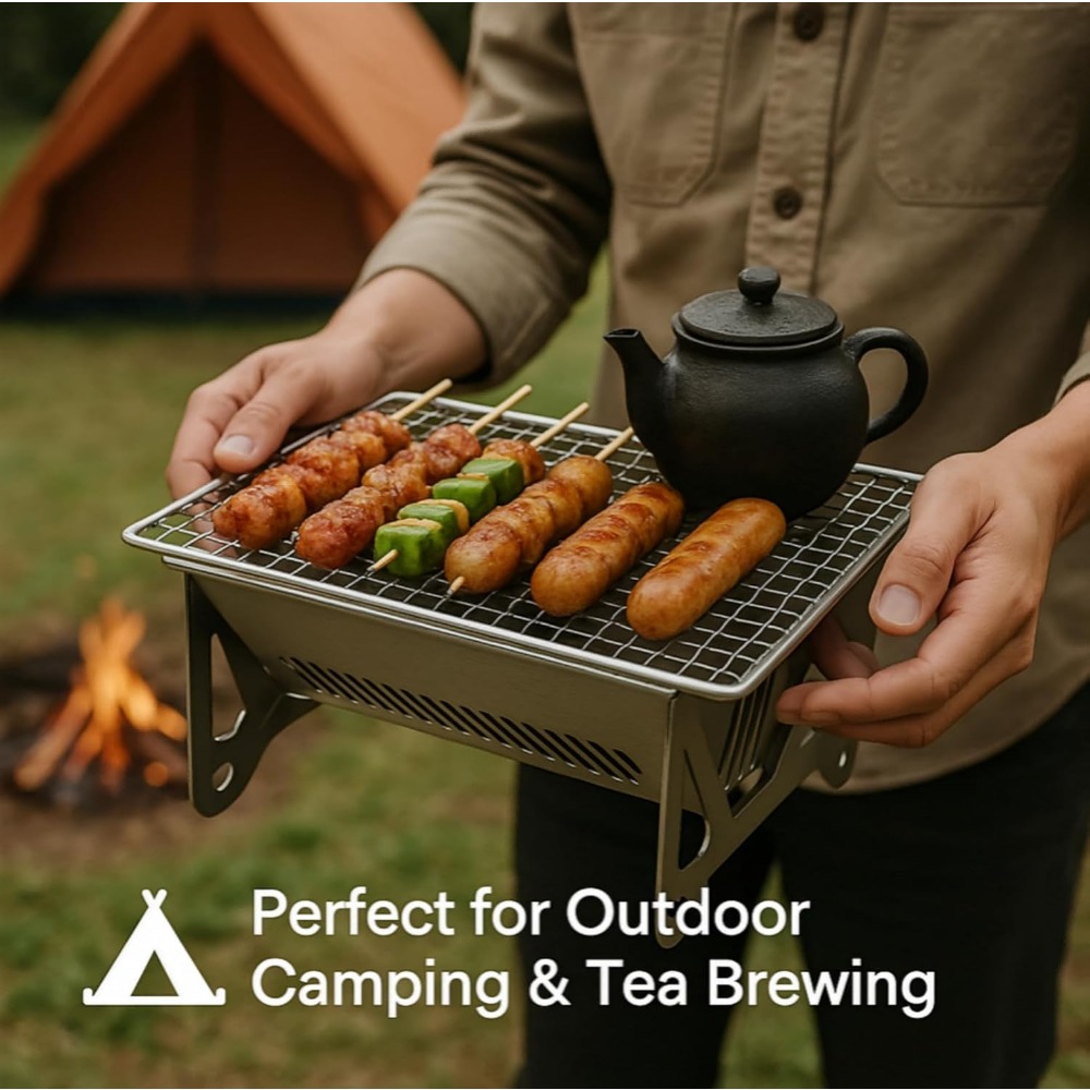 Przenośny grill na węgiel drze – Camping Cooking Set Compact recenzja i cena