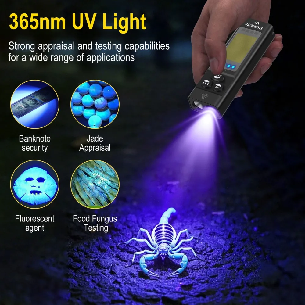 Latarka EDC BORUiT U7 UV LED 1 – Camping Cooking Fish recenzja i cena