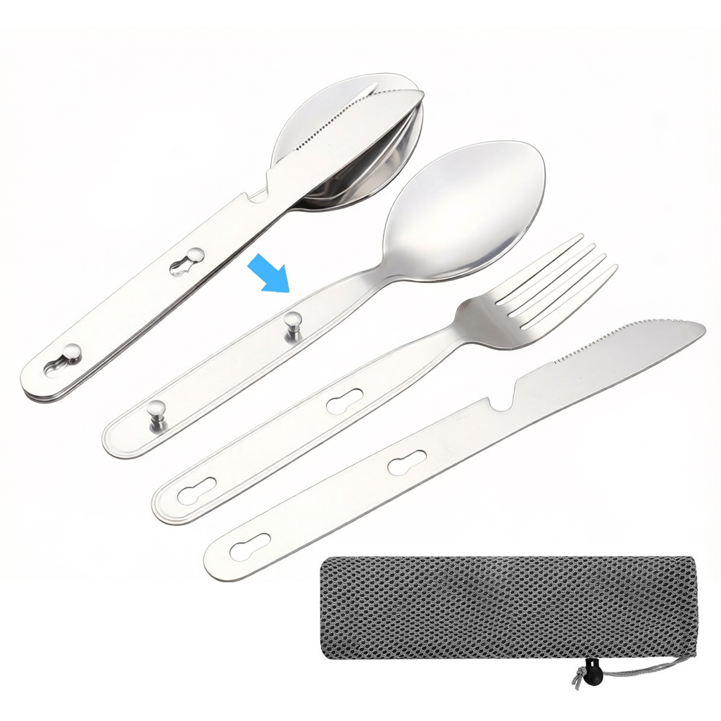 3 szt./zestaw Składany zestaw  – Camping Cooking And Cutlery Set recenzja i cena