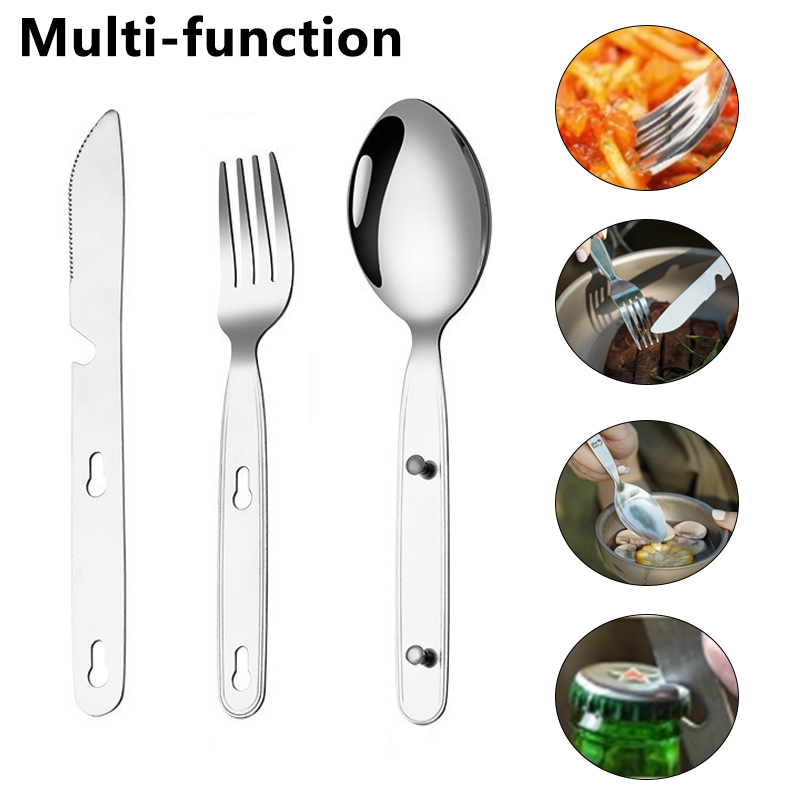 3 szt./zestaw Składany zestaw  – Camping Cooking And Cutlery Set recenzja i cena