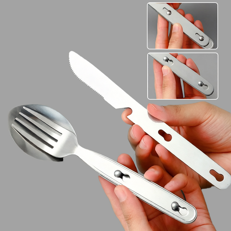 3 szt./zestaw Składany zestaw  – Camping Cooking And Cutlery Set recenzja i cena