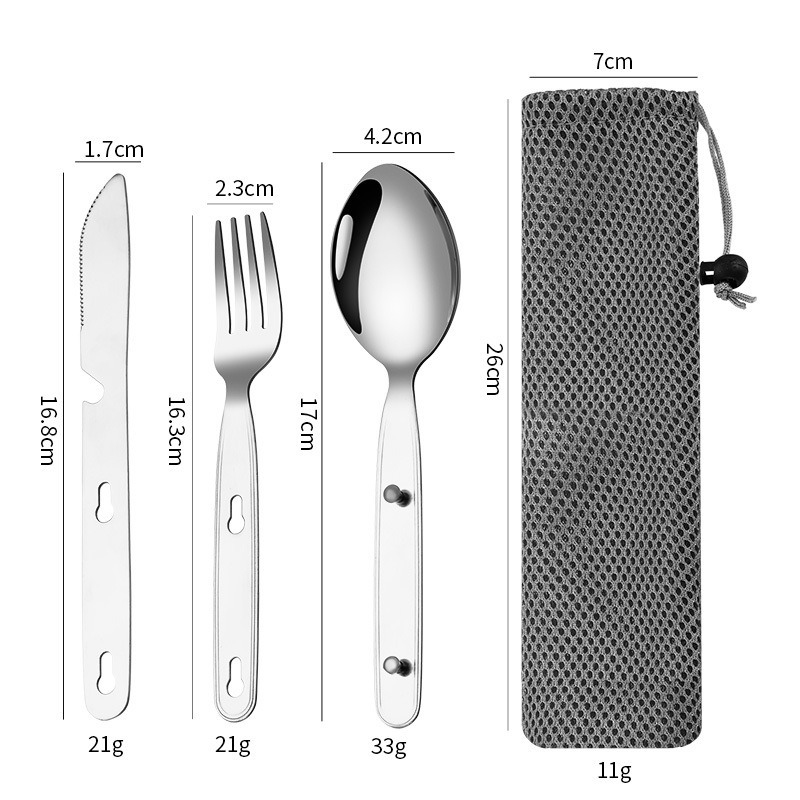 3 szt./zestaw Składany zestaw  – Camping Cooking And Cutlery Set recenzja i cena