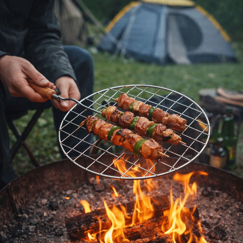 Przenośna siatka do grillowani – Camping Cooking Handle recenzja i cena