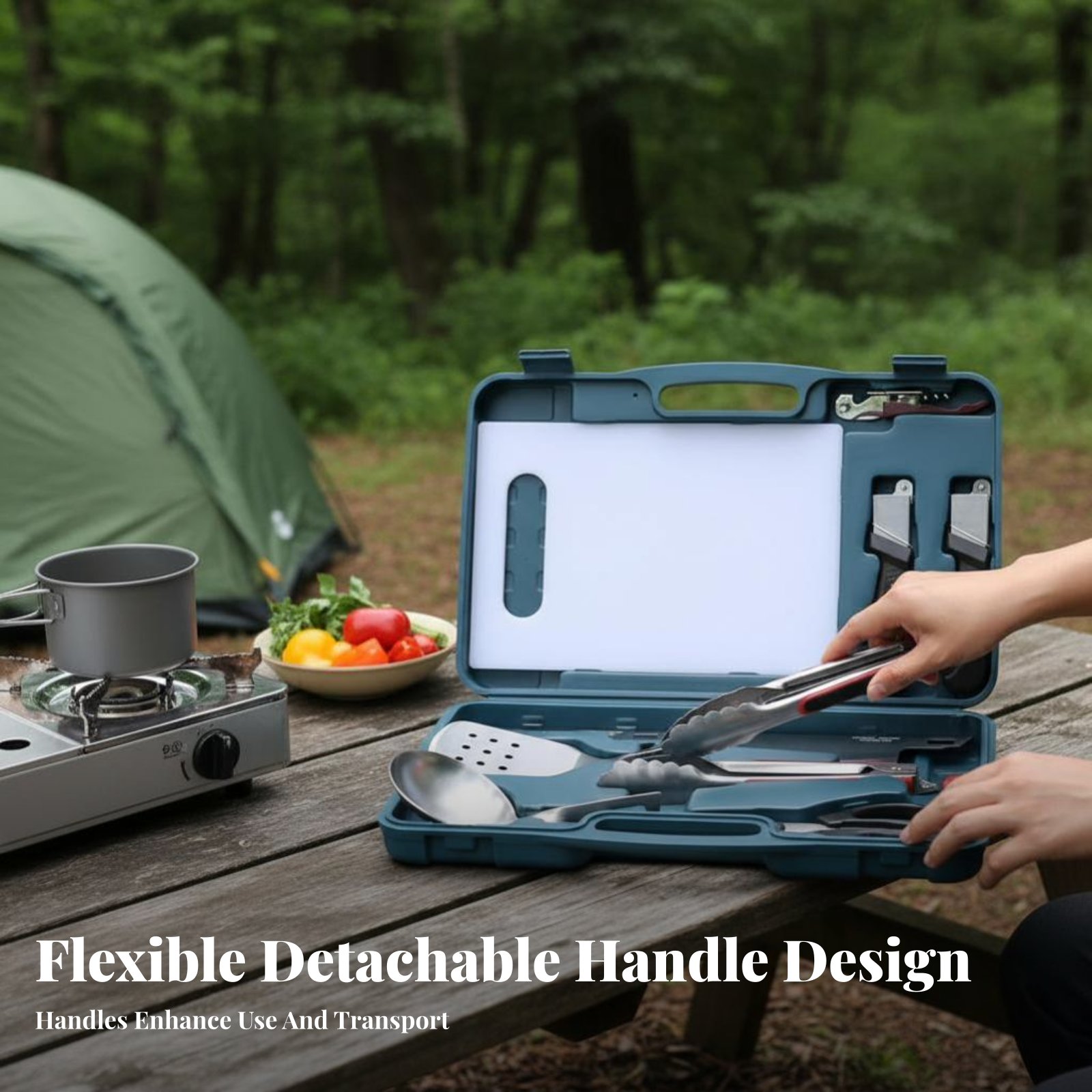 Zestaw sztućców do spożywania  – Camping Cooking Kit Box recenzja i cena