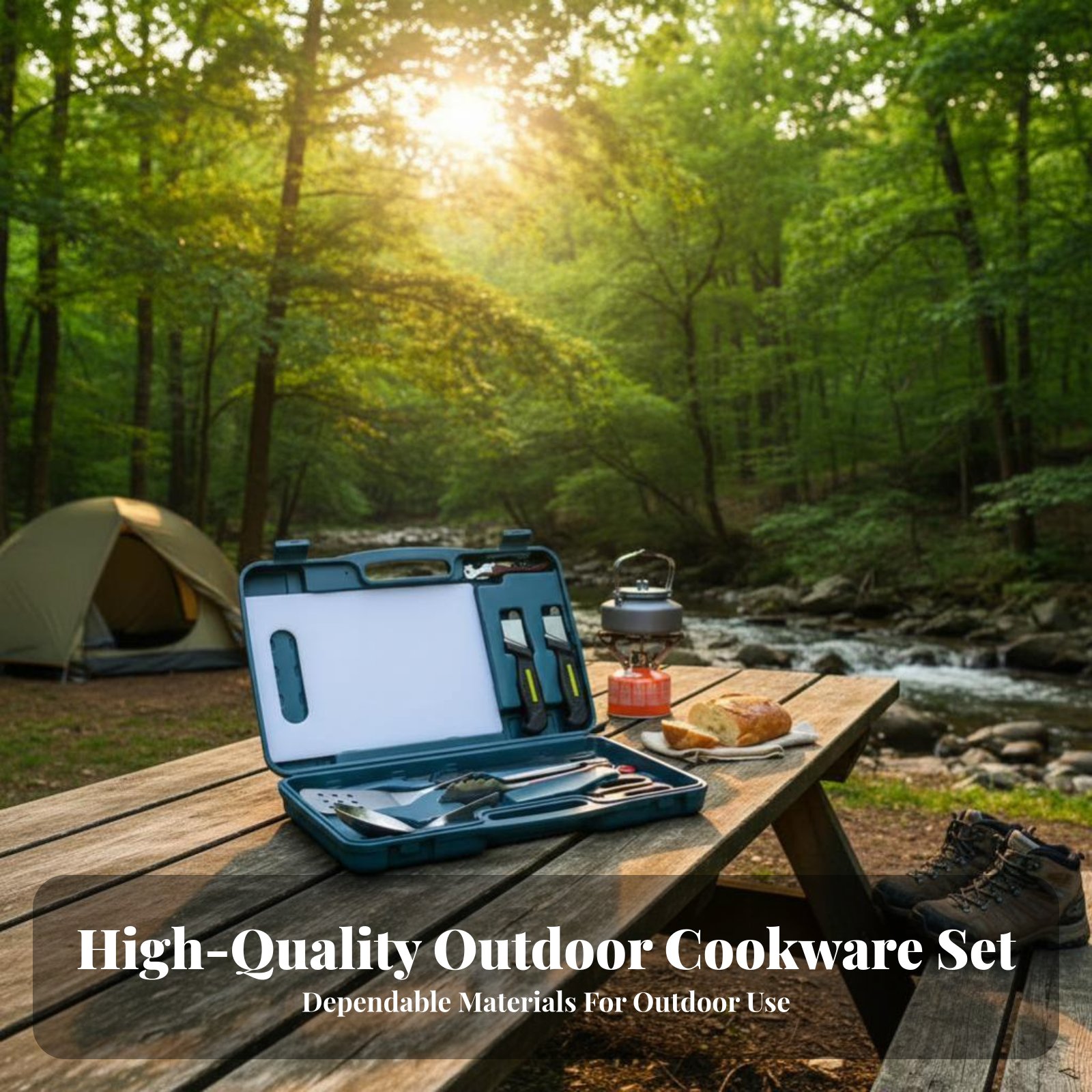 Zestaw sztućców do spożywania  – Camping Cooking Kit Box recenzja i cena