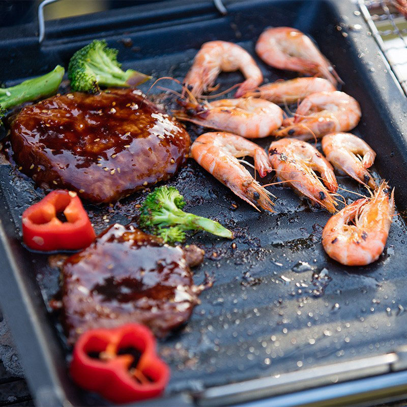 Gruba kwadratowa patelnia gril – Camping Cooking Meat recenzja i cena