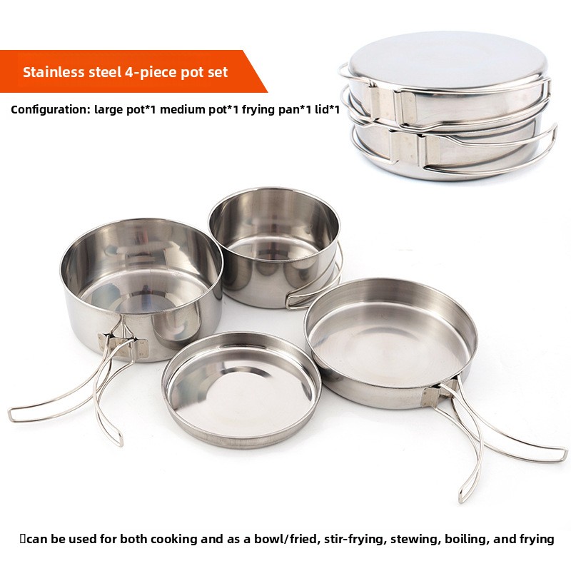 4-częściowy zestaw naczyń kemp – Nesting Camping Cooking Set recenzja i cena