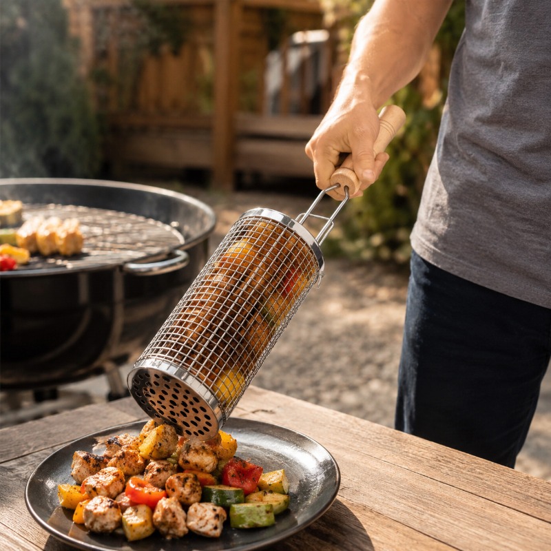 Zestaw okrągłych koszy do gril – Camping Cooking Meat recenzja i cena