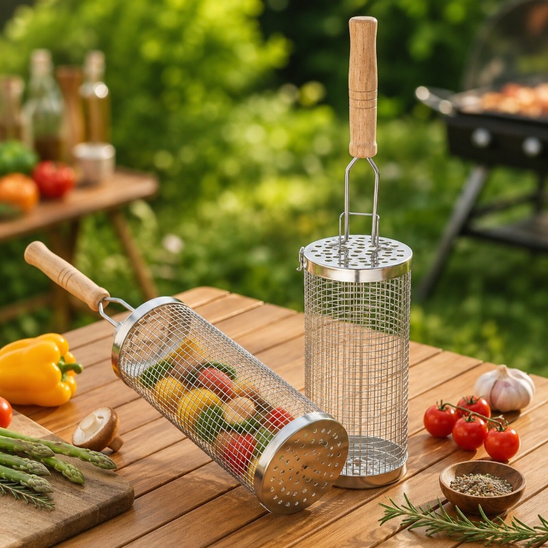 Zestaw okrągłych koszy do gril – Camping Cooking Meat recenzja i cena