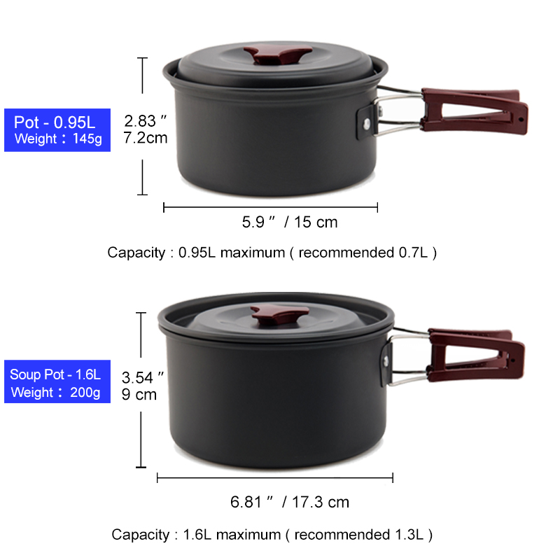 Zestaw garnków biwakowych na z – Camping Cooking Kit Box recenzja i cena