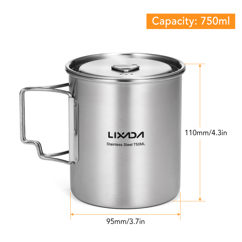 Lixada Kubek 750ml Outdoorowy  – Camping Cooking Handle recenzja i cena