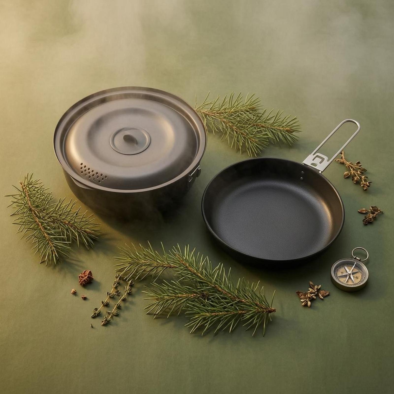 Zestaw naczyń kempingowych z p – Nesting Camping Cooking Set recenzja i cena