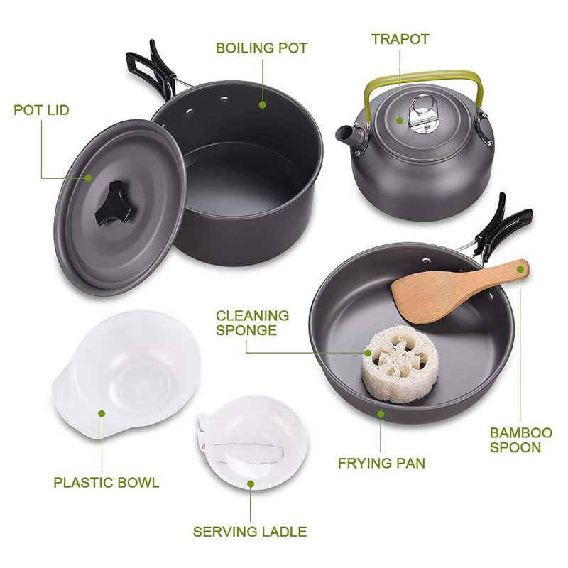 Zestaw naczyń kempingowych na  – Camping Cooking Kit Box recenzja i cena