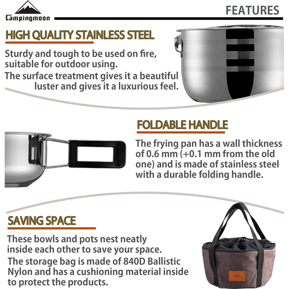 Zestaw naczyń kempingowych ze  – Nesting Camping Cooking Set recenzja i cena